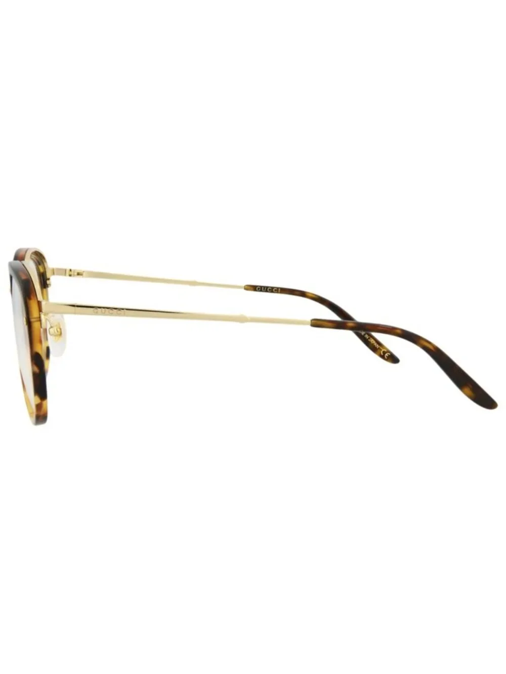 New Gucci Women's Eyeglasses Square Rectangle Acetate Frame Mens Havana Gold